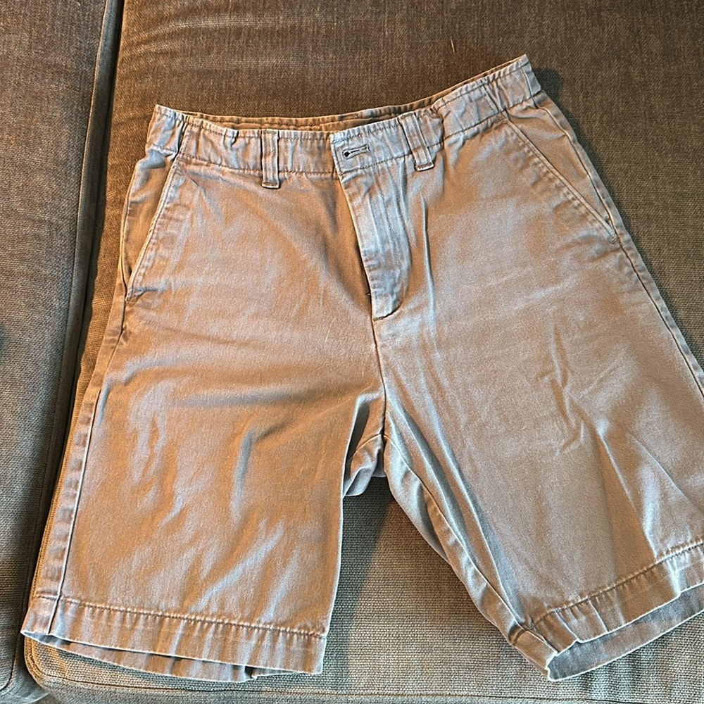 Lands End Boys Plain Front Wrinkle Resistant Chino Shorts
